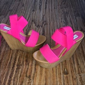 Hot Pink Steve Madden Wedges